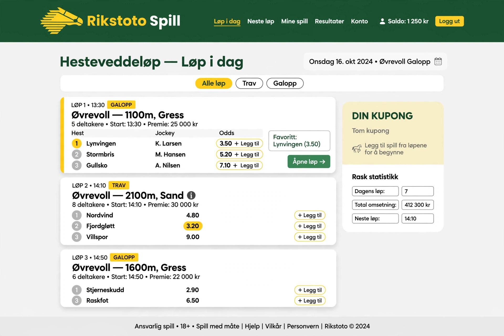 Rikstoto spill — komplett guide til hesteveddeløp, spilltyper og strategier